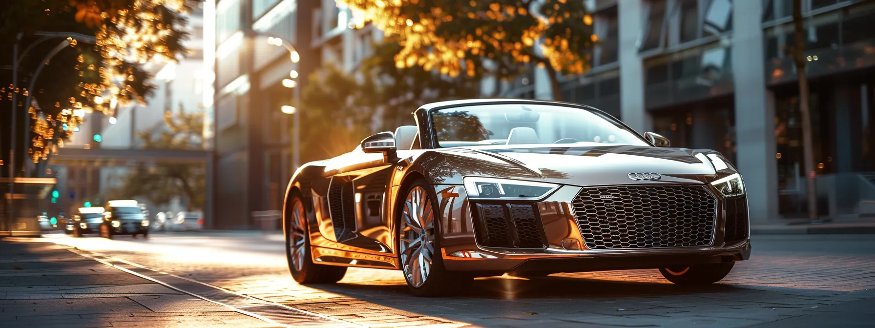 a sleek, shiny car gleaming under the sunlight with a showroom finish achieved through ceramic coating. a sleek, shiny car gleaming under the sunlight with a showroom finish achieved through ceramic coating.