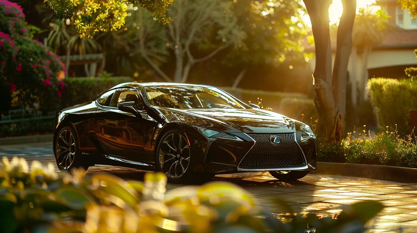 a gleaming car with a flawless ceramic coating reflects sunlight, set against a picturesque backdrop that emphasizes its pristine shine and immaculate detailing.