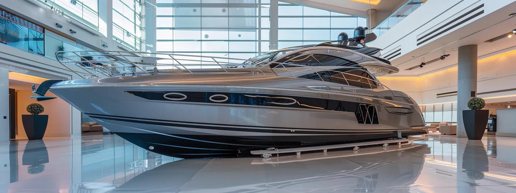 a sleek, polished boat is positioned prominently in a bright, modern marina, showcasing its sparkling exterior and immaculate interior, emphasizing the transformative benefits of professional boat detailing. Unpacking the Key Detailing Benefits for Your Vessel